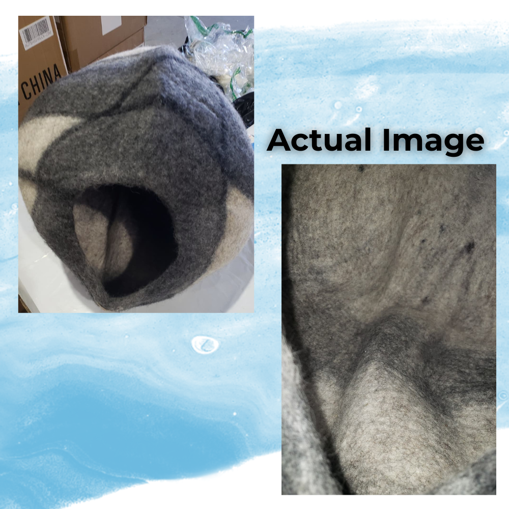 Haussimple Wool Cat Cave Clearance Gray White — Like New