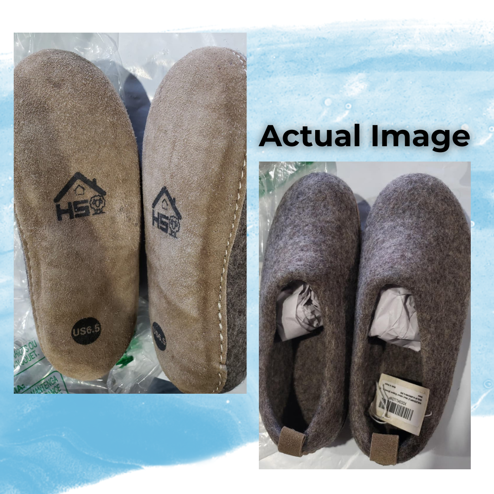 Haussimple Clearance Wool Slippers Natural Brown- Good