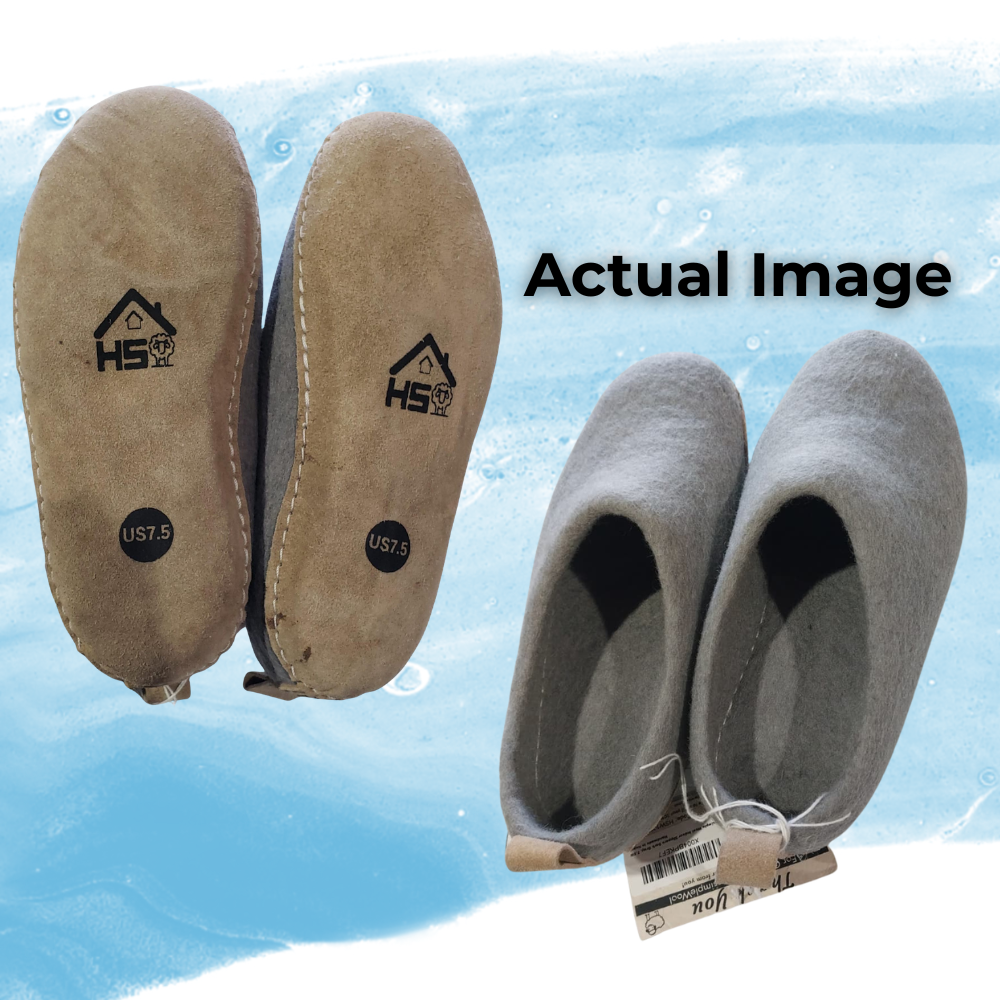Haussimple Clearance Wool Slippers Dark Gray - Like New