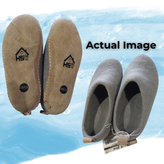 Haussimple Clearance Wool Slippers Dark Gray - Like New
