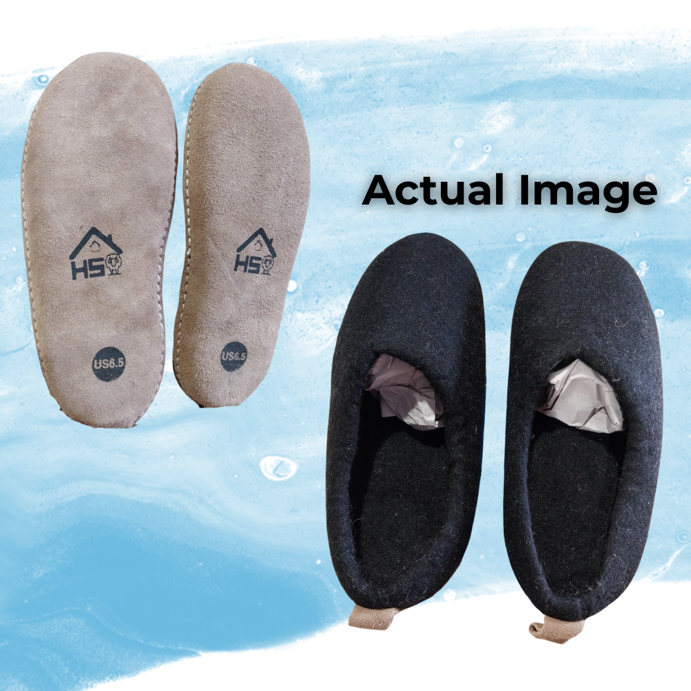 Haussimple Clearance Wool Slippers Black- Like New
