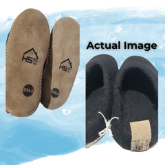 Haussimple Clearance Wool Slippers Black- Very Good