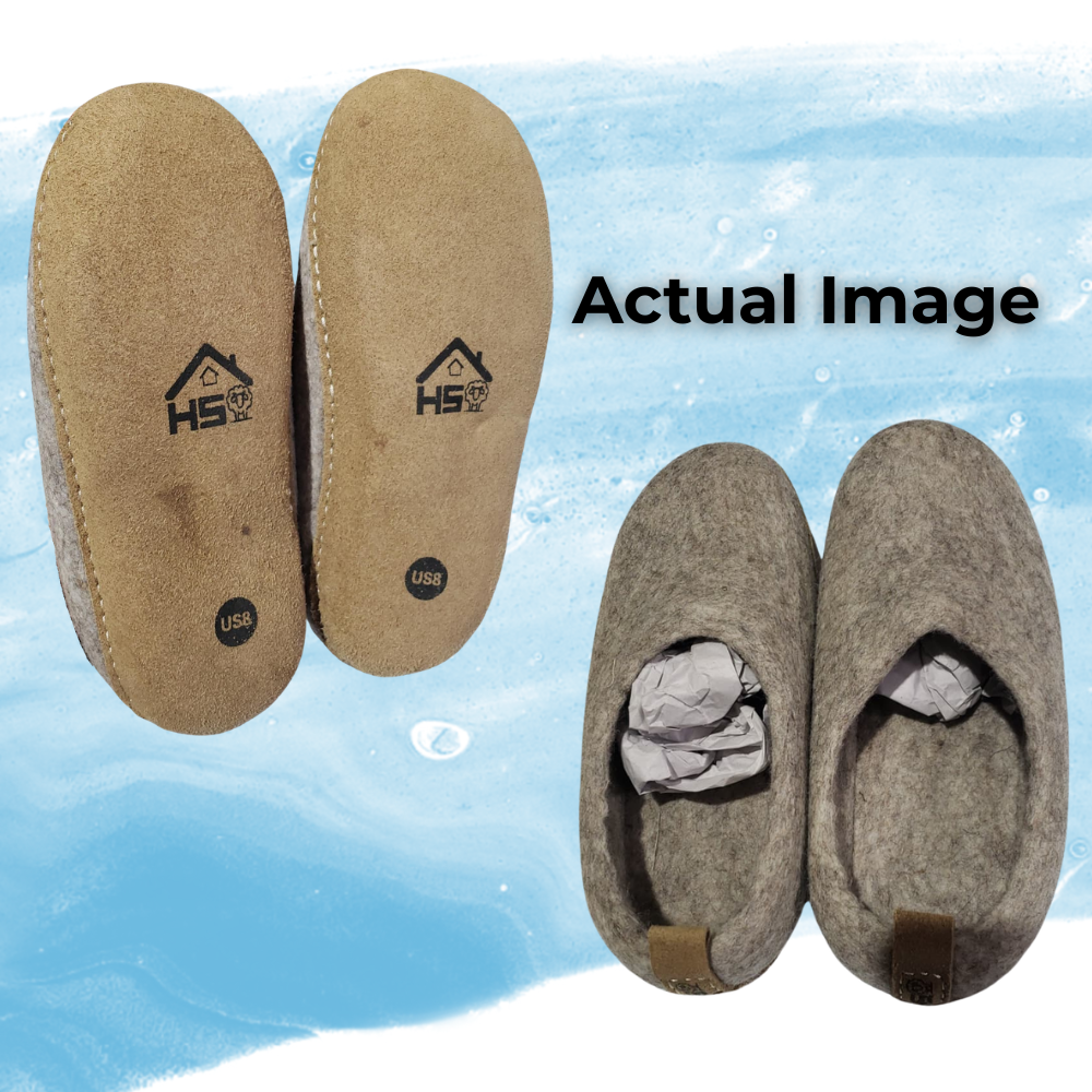 Haussimple Clearance Wool Slippers Gray - Very Good