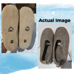 Haussimple Clearance Wool Slippers Natural Brown- Very Good
