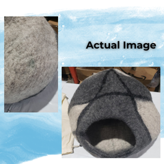 Haussimple Wool Cat Cave Clearance Gray White — Very Good