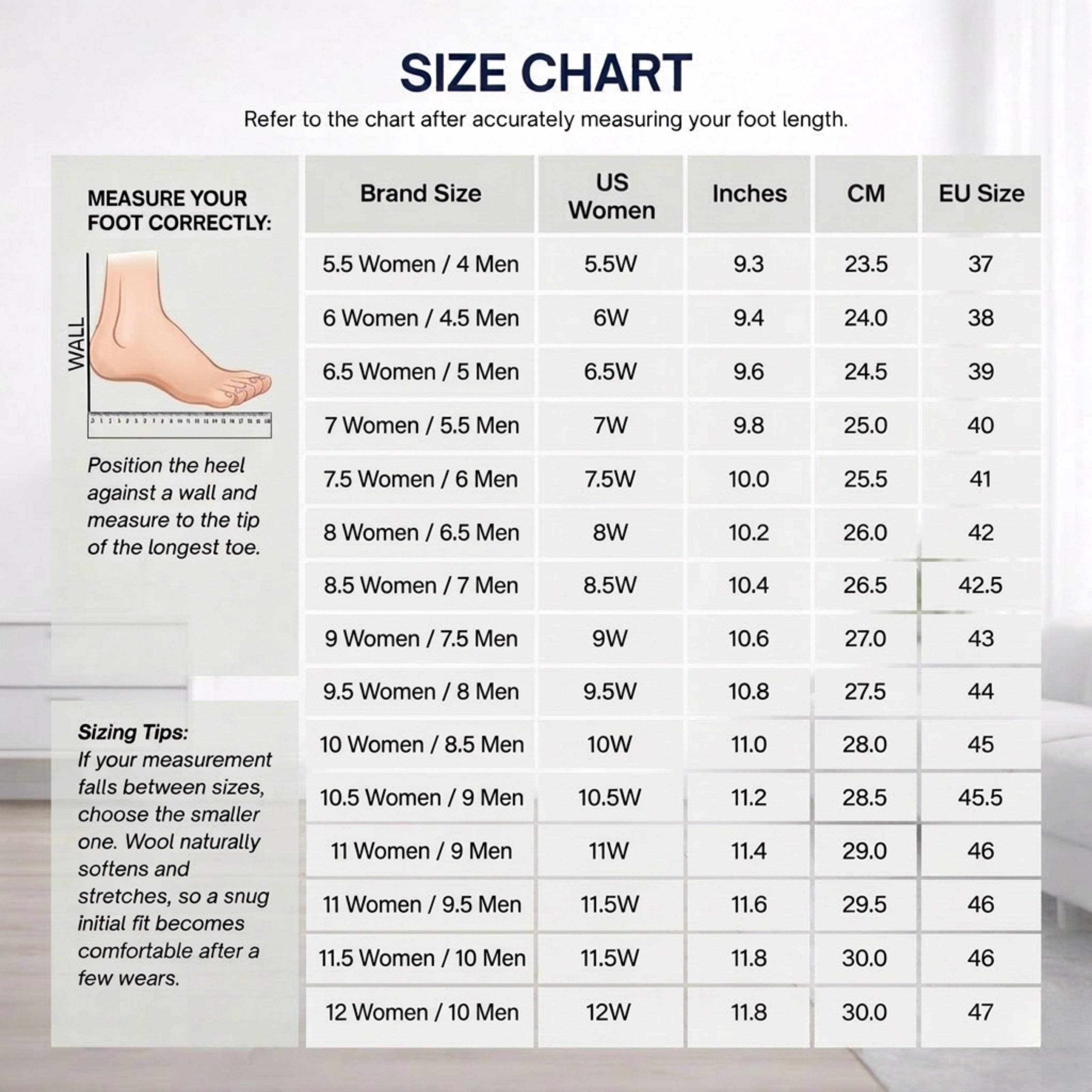 charcoal wool slip-on slippers with leather sole handmade size chart
