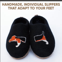 Women & Men Wool Slippers Unisex Cozy Warm Shoes Dog Cat Design