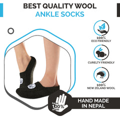 Women's Cozy Wool Slipper Socks Black Dog