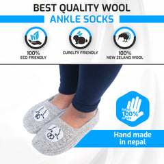 Women's Cozy Wool Slipper Socks Gray Dog