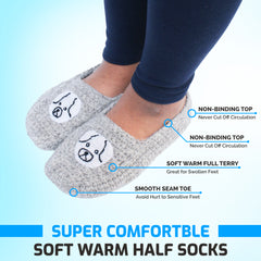 Women's Cozy Wool Slipper Socks Gray Dog