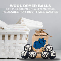 Wool Dryer Balls Extra Large Organic Reusable Laundry Fabric Softener 6-Pack Dog