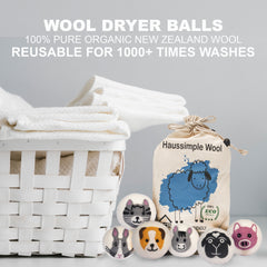 Wool Dryer Balls XL Organic Laundry Fabric Softener 6-Pack
