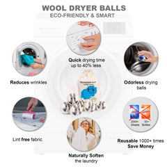 12 Pieces Bunny Wool Dryer Balls Laundry Fabric Softener