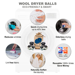 Wool Dryer Balls Extra Large Organic Reusable Laundry Fabric Softener 6-Pack Sheep
