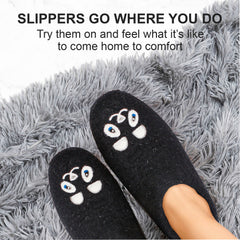 Cozy Unisex Indoor Wool Slippers for Men & Women Cute Panda Design