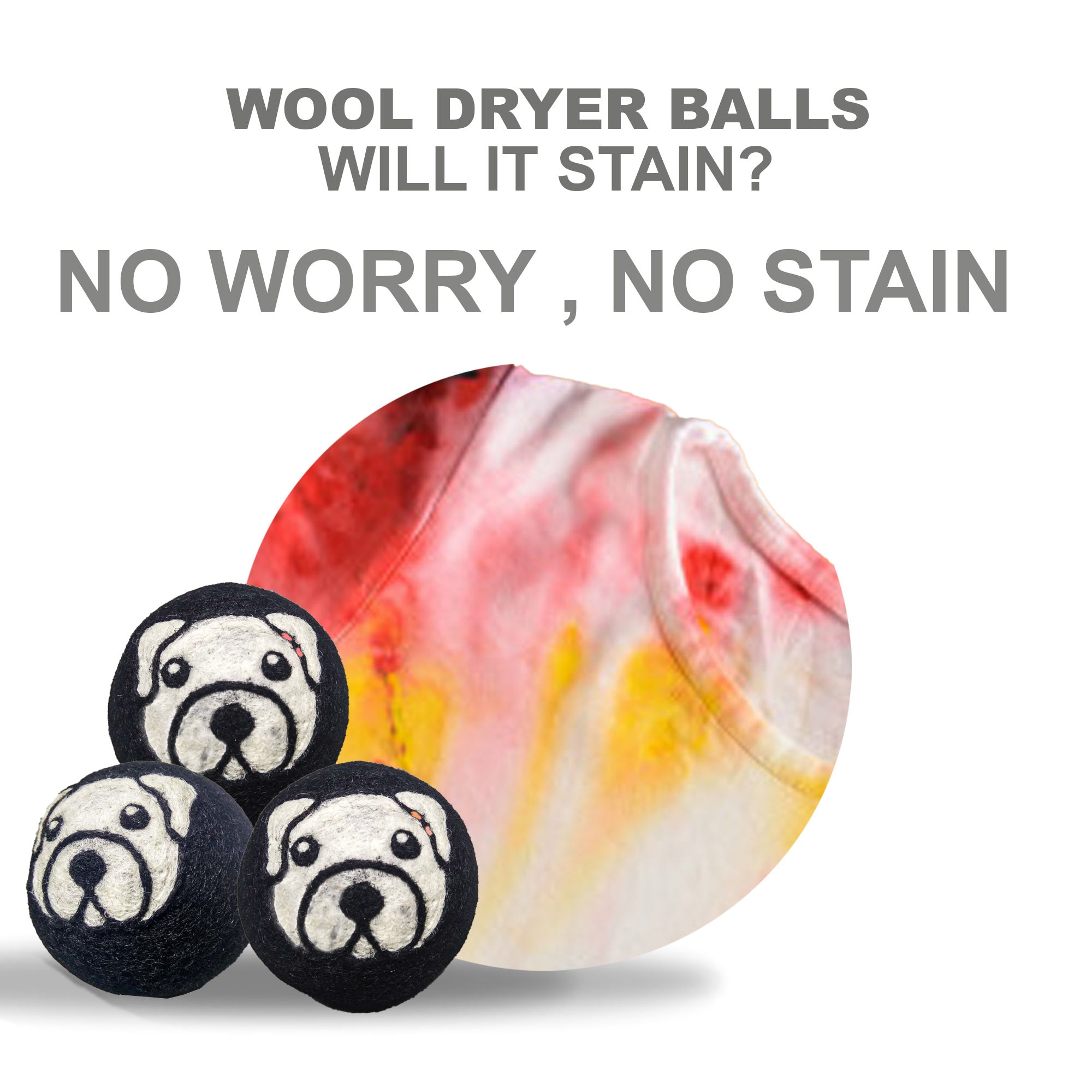 Wool Dryer Balls Extra Large Organic Reusable Laundry Fabric Softener 6-Pack Dog