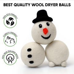 Snowman Wool Dryer Balls ( Pack of 3 )