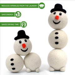 Snowman Wool Dryer Balls ( Pack of 3 )