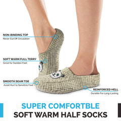 Women's Cozy Wool Slipper Socks Gray Panda