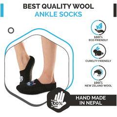 Women's Cozy Wool Slipper Socks Black Cat Dog
