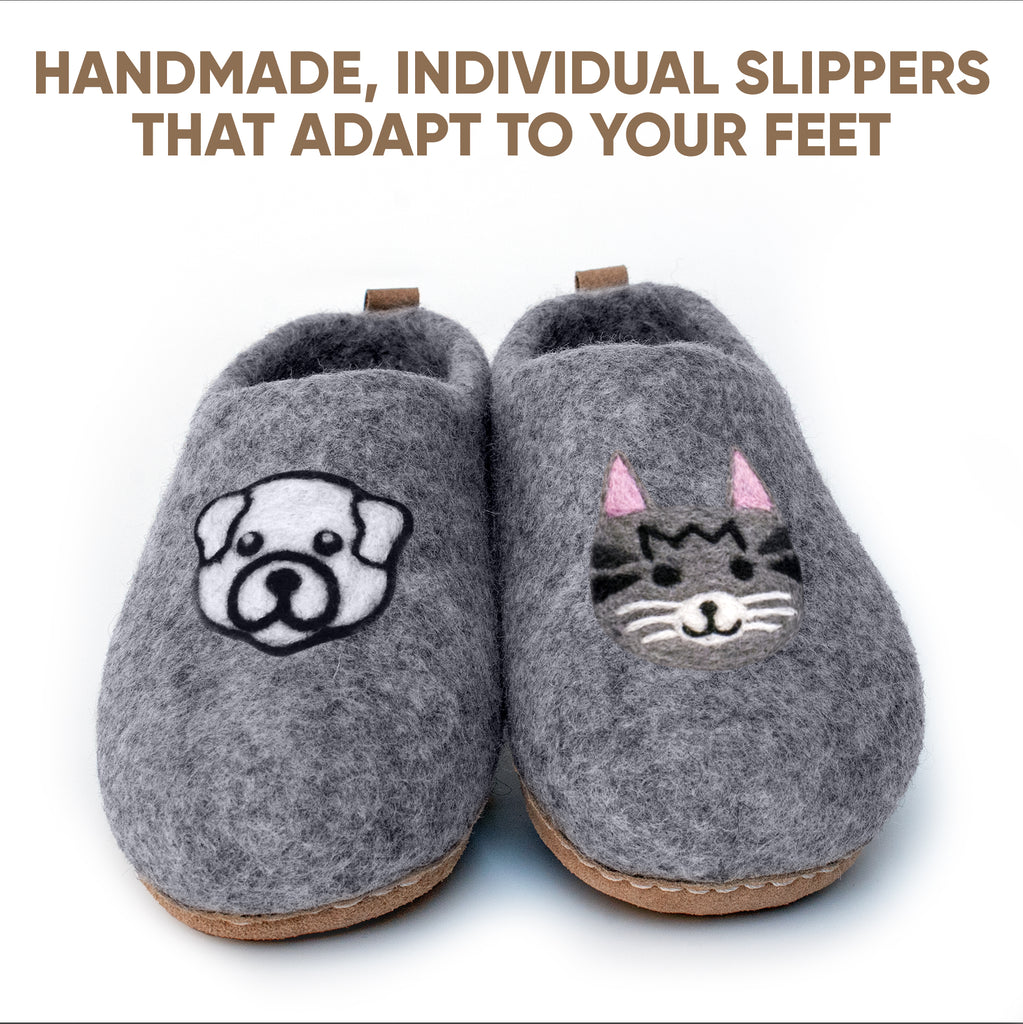 Forbedring Arkitektur Gå ud Unisex Wool Slippers Cozy Winter Footwear for Men & Women Cat Dog Prin –  Haussimple Wool