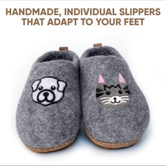 Unisex Wool Slippers Cozy Winter Footwear for Men & Women Cat Dog Print