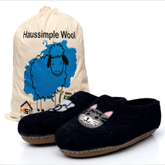 Unisex Wool Slippers Cozy Winter Footwear for Men & Women Cat Dog Print