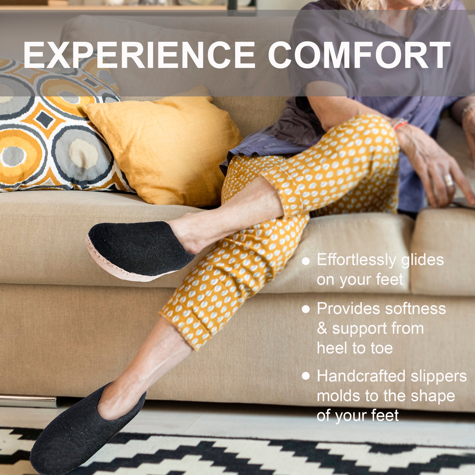 Warm Cozy Wool Indoor Slippers Unisex for Men & Women